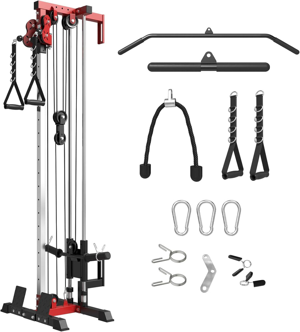 Wall Mount Cable Station, Cable Crossover Machine with Dual Pulley System and 18 Adjustable Positions for Home Gym Fitness Equipment🔥🔥