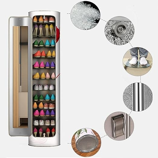 Large-capacity multi-layer rotating disinfection shoe cabinet [with mirror + deodorizer]🏆