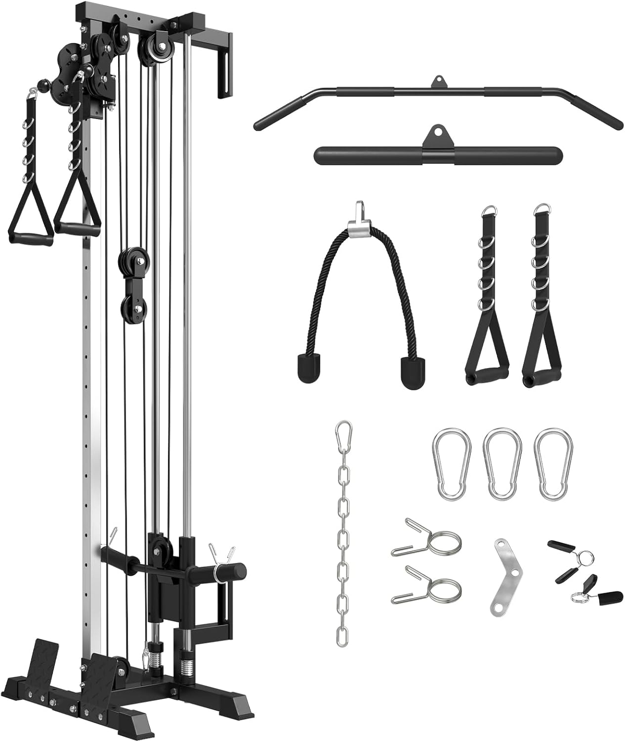 Wall Mount Cable Station, Cable Crossover Machine with Dual Pulley System and 18 Adjustable Positions for Home Gym Fitness Equipment🔥🔥