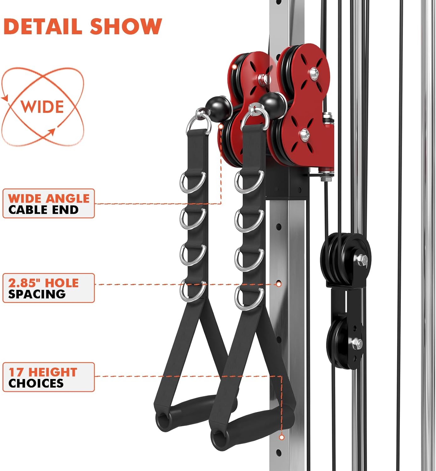 Wall Mount Cable Station, Cable Crossover Machine with Dual Pulley System and 18 Adjustable Positions for Home Gym Fitness Equipment🔥🔥