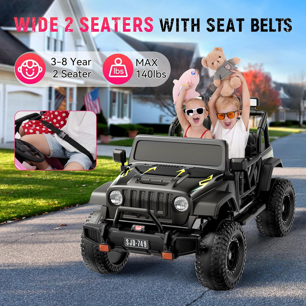 Ride on Truck Car 2 Seater Ride Kids Electric Car - 7Ah Large Battery Kids Electric Vehicles with Remote Control🔥