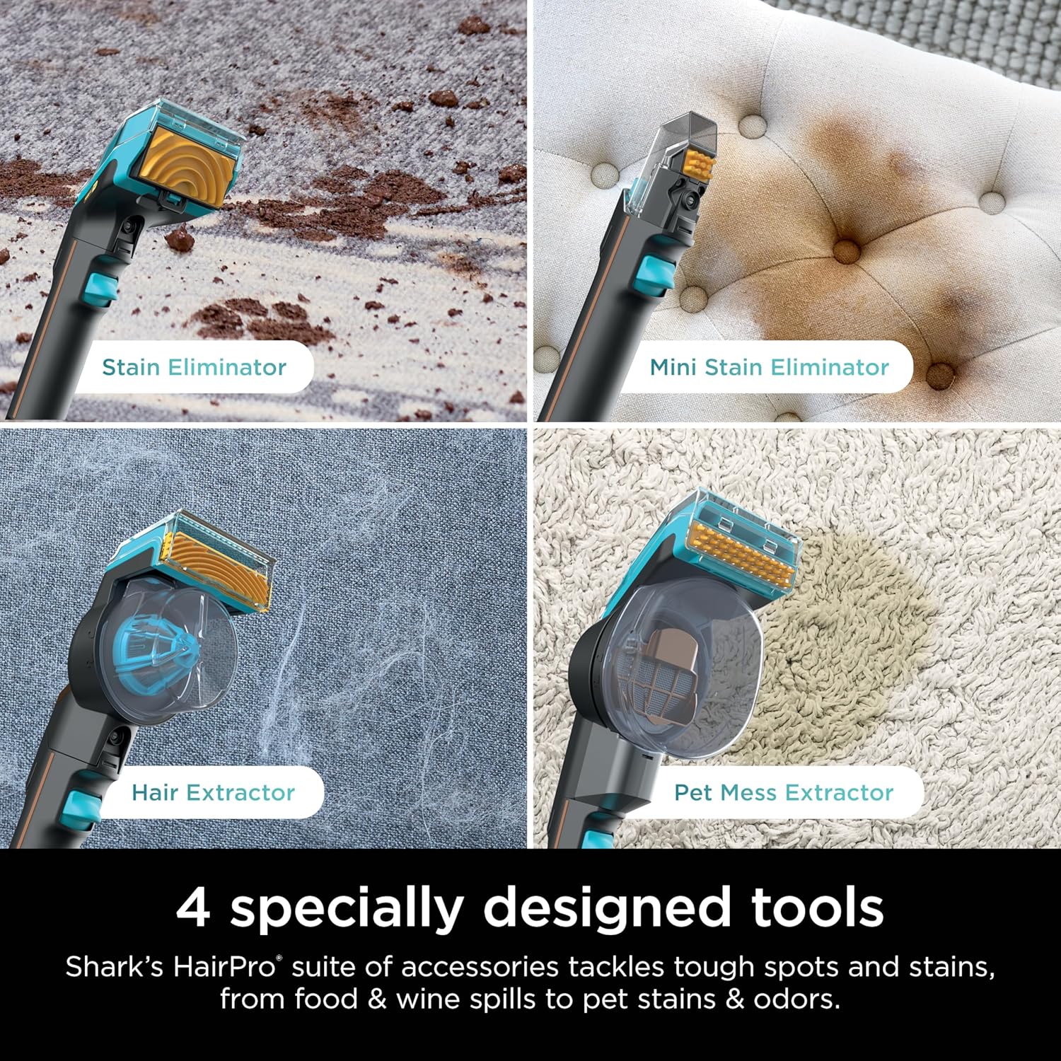 Portable Carpet, Upholstery & Area Rug Cleaner with Pet Mess Tool, Stain & Odor Remover, Perfect for Car Interiors, Includes 3 Cleaning Tools & Cleaning Solution, White🔥