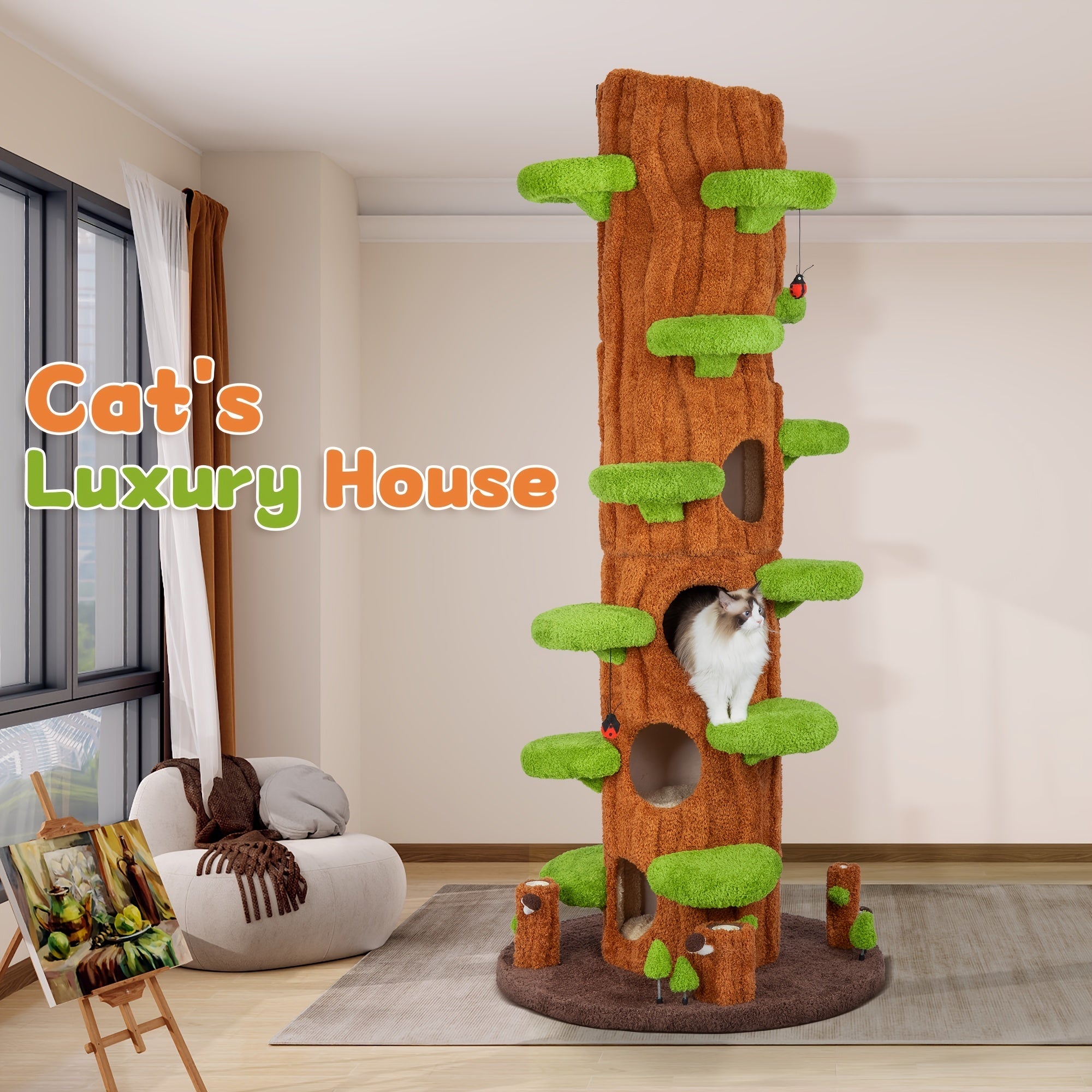 🔥Clearance discount last 1% stock🔥 🐱 Oversized Luxury Cat Tree Tower for Multi-Cat Homes🏆