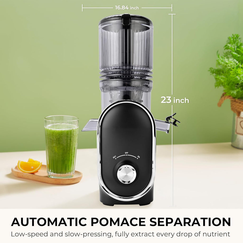 Cold Press Juicer, 300W, 5.3" Large Feed Chute, 1.5L Capacity, Automatic Feeding, High Yield, Easy to Clean, Ideal for Whole Fruits & Vegetables🔥