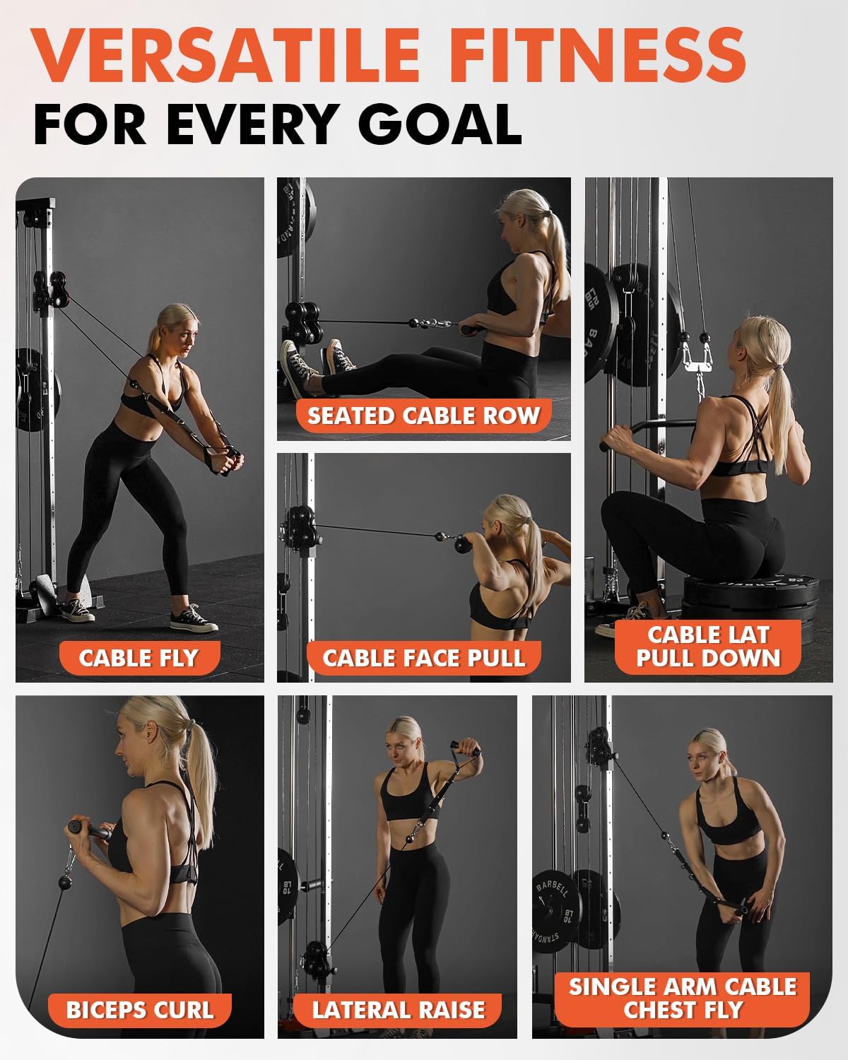 Wall Mount Cable Station, Cable Crossover Machine with Dual Pulley System and 18 Adjustable Positions for Home Gym Fitness Equipment🔥🔥