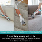 Portable Carpet, Upholstery & Area Rug Cleaner with Pet Mess Tool, Stain & Odor Remover, Perfect for Car Interiors, Includes 3 Cleaning Tools & Cleaning Solution, White🔥