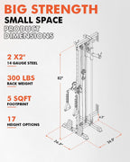 Wall Mount Cable Station, Cable Crossover Machine with Dual Pulley System and 18 Adjustable Positions for Home Gym Fitness Equipment🔥🔥