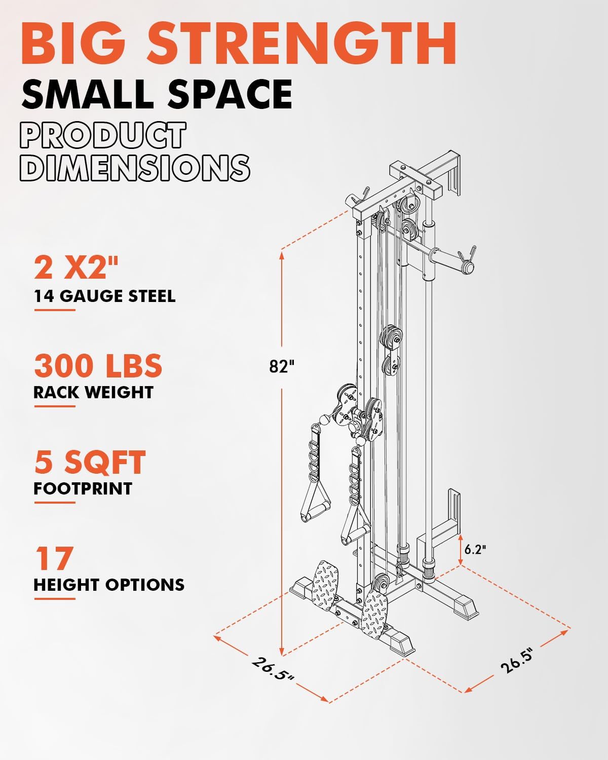 Wall Mount Cable Station, Cable Crossover Machine with Dual Pulley System and 18 Adjustable Positions for Home Gym Fitness Equipment🔥🔥
