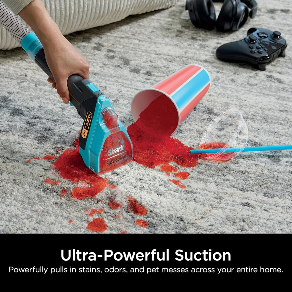 Portable Carpet, Upholstery & Area Rug Cleaner with Pet Mess Tool, Stain & Odor Remover, Perfect for Car Interiors, Includes 3 Cleaning Tools & Cleaning Solution, White🔥