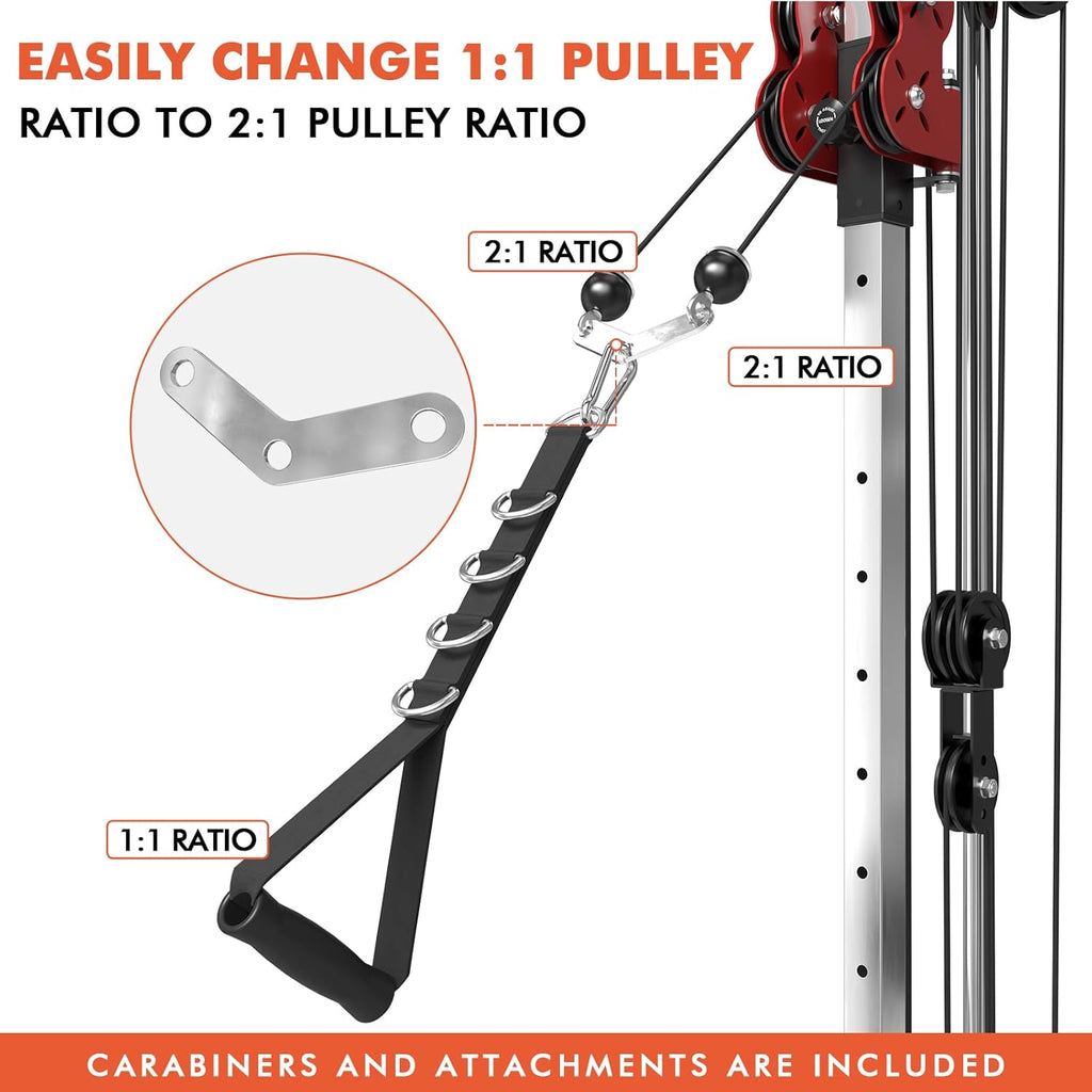 Wall Mount Cable Station, Cable Crossover Machine with Dual Pulley System and 18 Adjustable Positions for Home Gym Fitness Equipment🔥🔥
