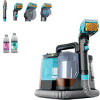 Portable Carpet, Upholstery & Area Rug Cleaner with Pet Mess Tool, Stain & Odor Remover, Perfect for Car Interiors, Includes 3 Cleaning Tools & Cleaning Solution, White🔥