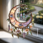 🔥🔥New Year 50% Off--🌙Hand-Painted Moon and Floral Window Decor💖🏆