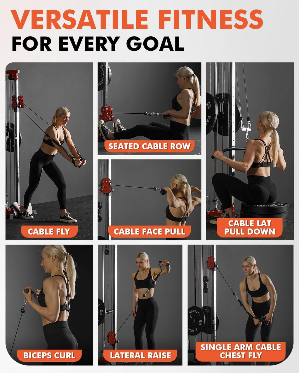 Wall Mount Cable Station, Cable Crossover Machine with Dual Pulley System and 18 Adjustable Positions for Home Gym Fitness Equipment🔥🔥