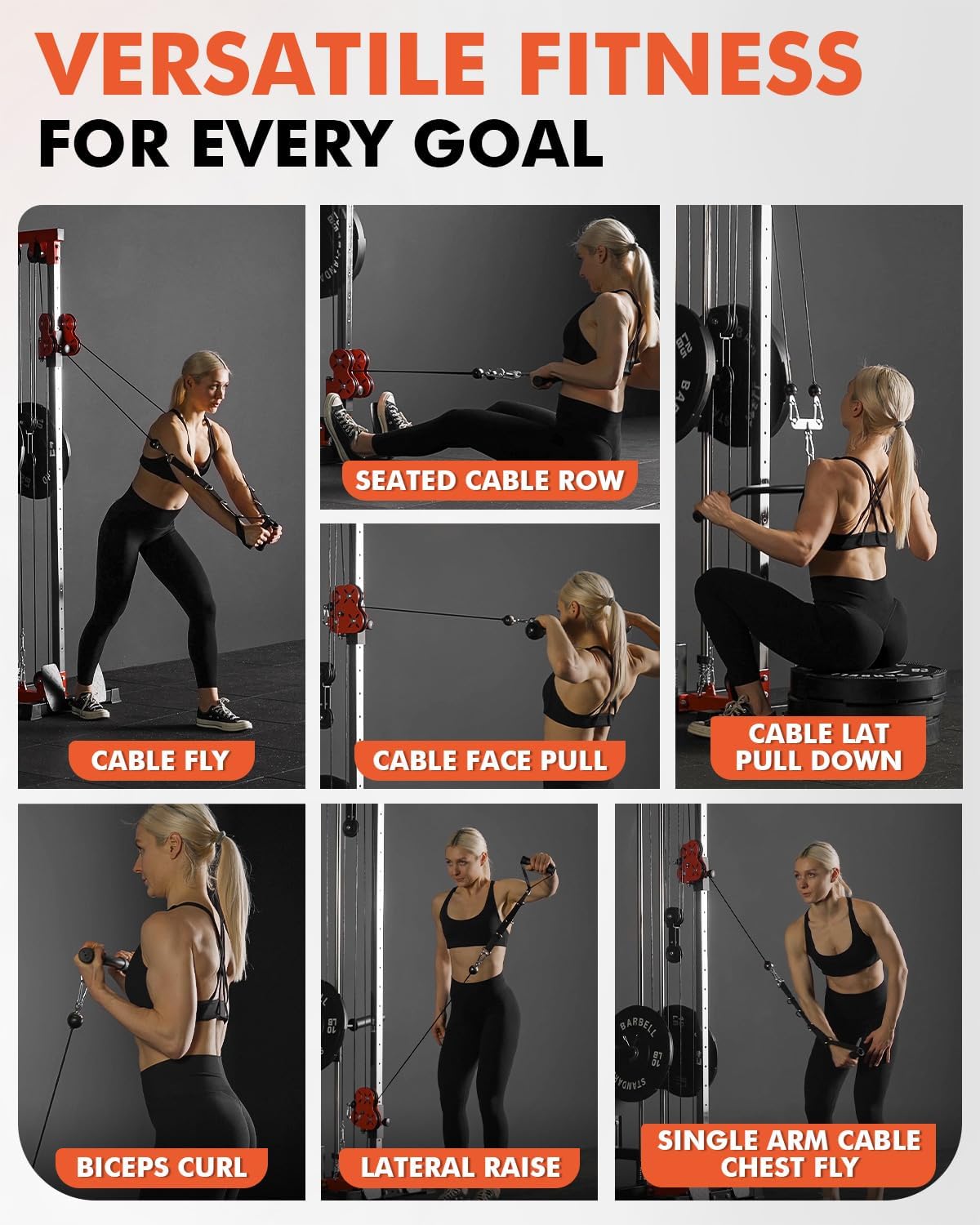 Wall Mount Cable Station, Cable Crossover Machine with Dual Pulley System and 18 Adjustable Positions for Home Gym Fitness Equipment🔥🔥