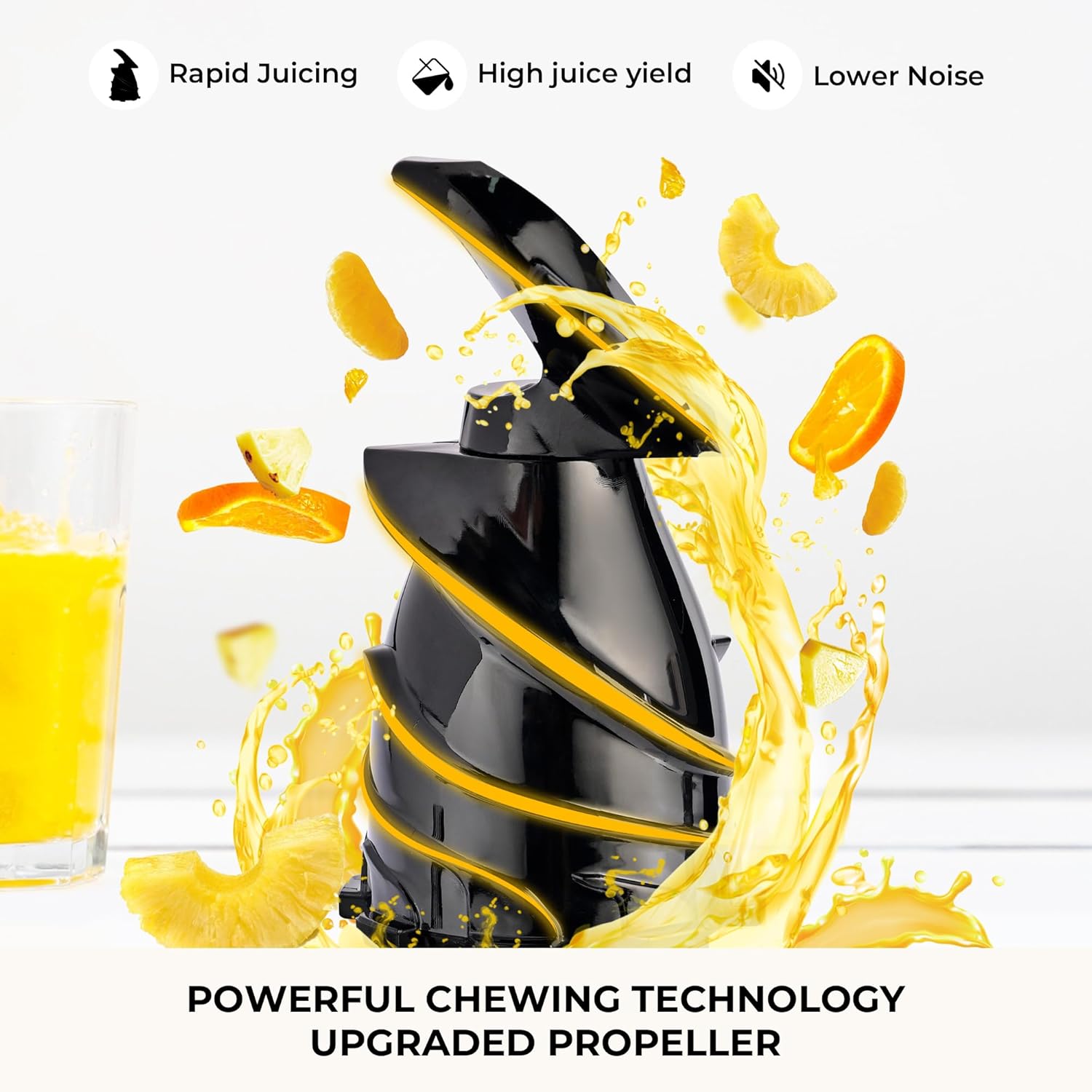 Cold Press Juicer, 300W, 5.3" Large Feed Chute, 1.5L Capacity, Automatic Feeding, High Yield, Easy to Clean, Ideal for Whole Fruits & Vegetables🔥