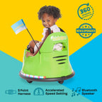 🎀🚗Smart Bumper Car for Toddler & Kids 1.5-6 Years Old, 12V 2-Speeds Electric Ride On Bumping Toy Gifts W/Remote Control, APP Control, LED Lights, Bluetooth, 360°Spin and DIY Sticker🏆