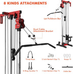 Wall Mount Cable Station, Cable Crossover Machine with Dual Pulley System and 18 Adjustable Positions for Home Gym Fitness Equipment🔥🔥