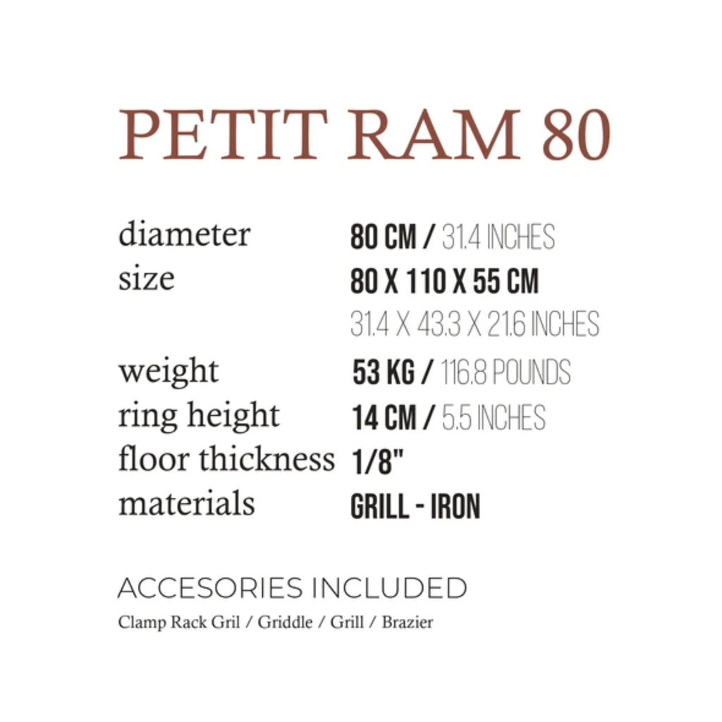 TX Petit Ram 80 Open Fire Argentine Wood and Charcoal Grill💋