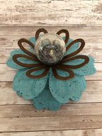 Solar Powered Lotus Flower Light with Crackle Glass Ball - Waterproof Garden Decor🔥