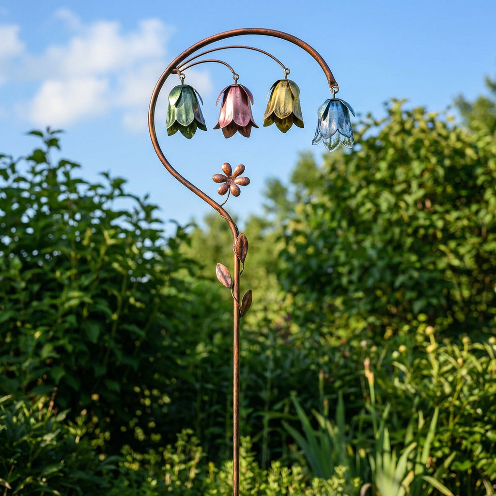 🌸 4-Color Metal Lily of the Valley Garden Stake | Rustic Floral Sculpture🏆