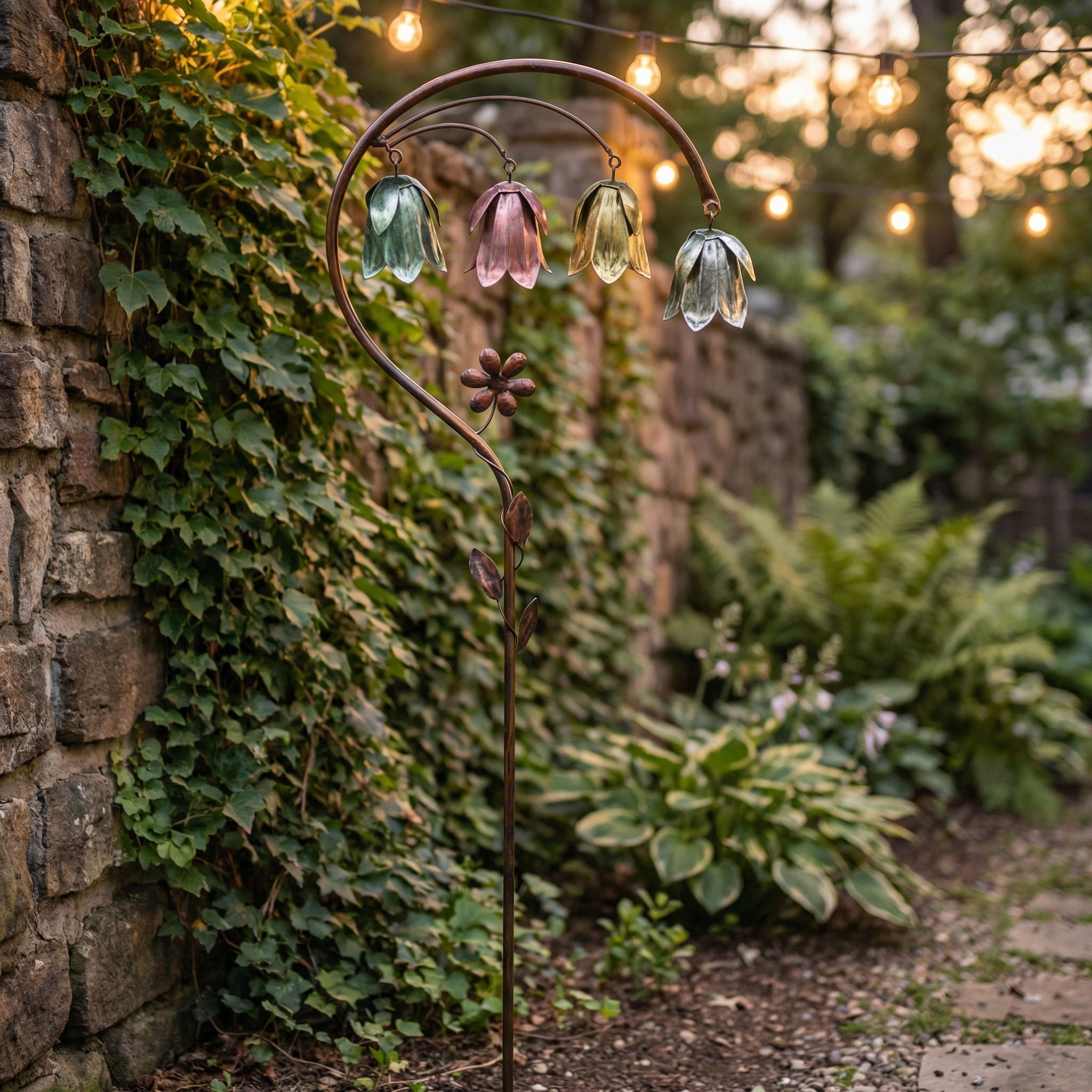 🌸 4-Color Metal Lily of the Valley Garden Stake | Rustic Floral Sculpture🏆