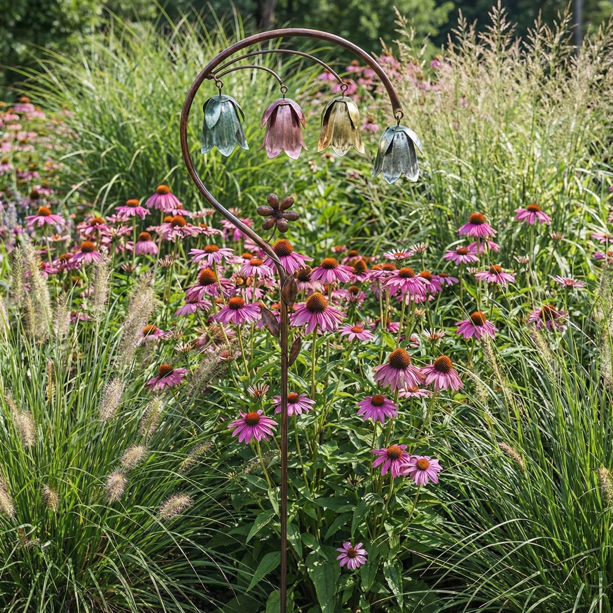 🌸 4-Color Metal Lily of the Valley Garden Stake | Rustic Floral Sculpture🏆