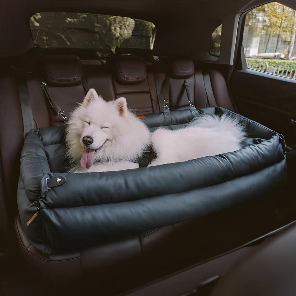 Urban Voyager Large Luxury Faux-Leather Pet Car Seat Booster Bed💋